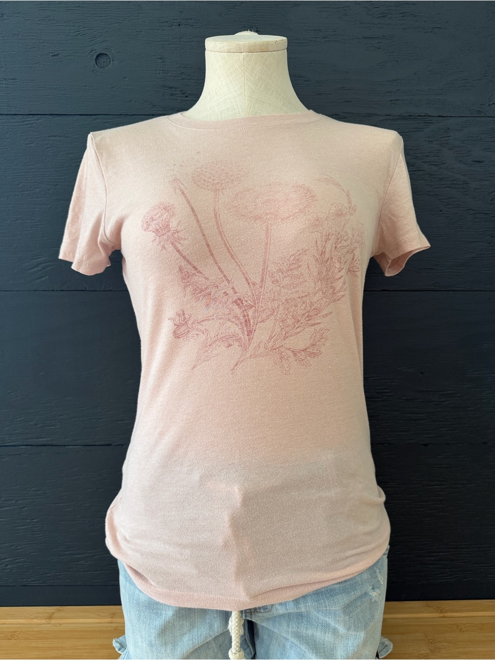 🌼Free State Light Pink Floral Dandelion Graphic Tee Size M🌼